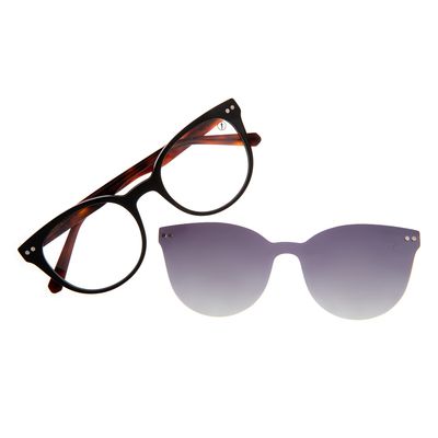 Armação Para Óculos de Grau Feminino Chilli Beans Multi Redondo Preto Polarizado